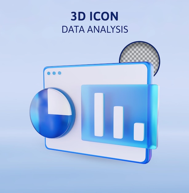 Análise de dados e gráfico renderização 3d ilustração