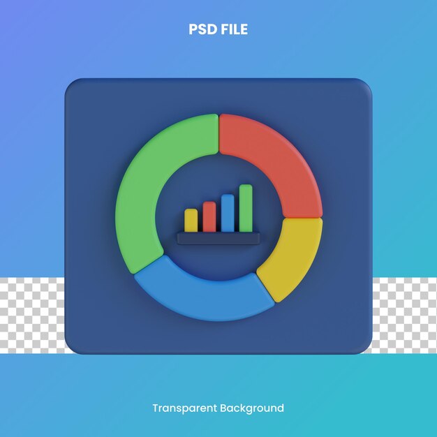 análise de dados ícone de renderização 3d ilustração arquivo psd fundo transparente