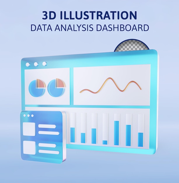 Analisi dei dati visualizzazione 3D rendering illustrazione
