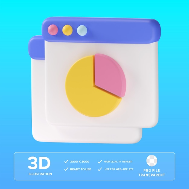 Analisi web PSD 3D Illustrazione