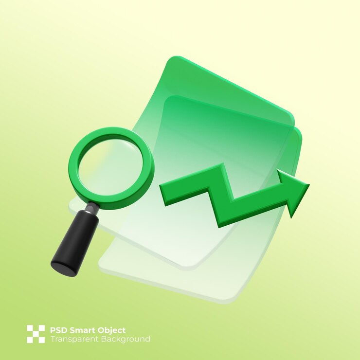 PSD análisis de datos 3d icono aislado psd premium