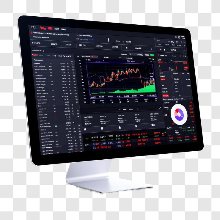 PSD análisis de datos financieros en la pantalla de la computadora