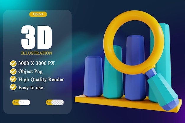 Análisis de datos de ilustración 3d