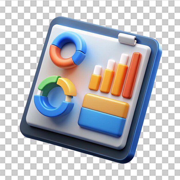 Análisis de datos de informes financieros de marketing en línea y concepto de desarrollo web Tabla con gráfico de datos ilustración vectorial 3D