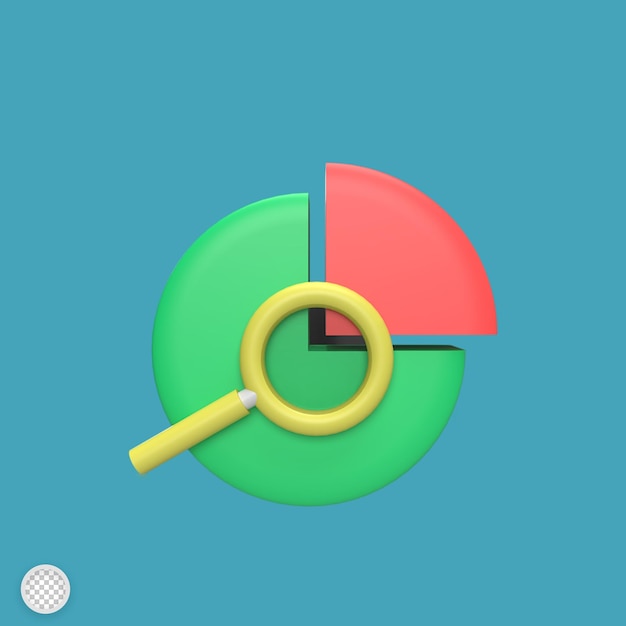 Análisis de datos modelo 3d estilo de dibujos animados render ilustración