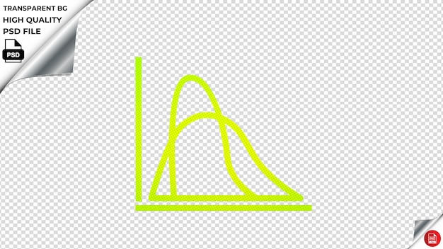 PSD análisis de gráficos y estadísticas de comparación icono vectorial psd verde fluorescente transparente