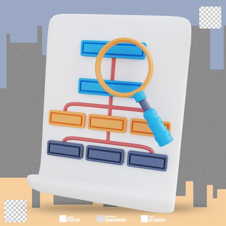 PSD análisis de jerarquía de ilustración 3d 2