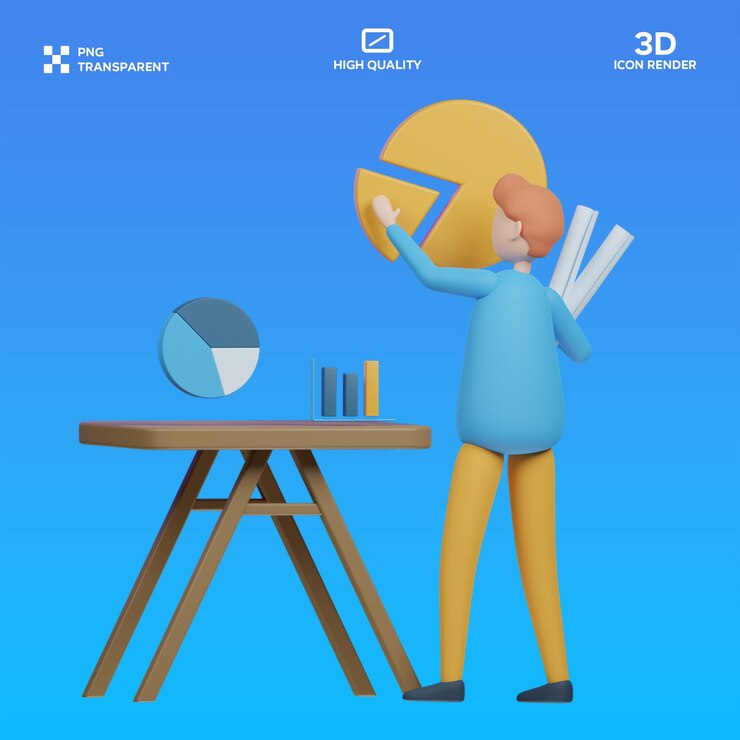 PSD análisis de negocio de psd 3d ilustración