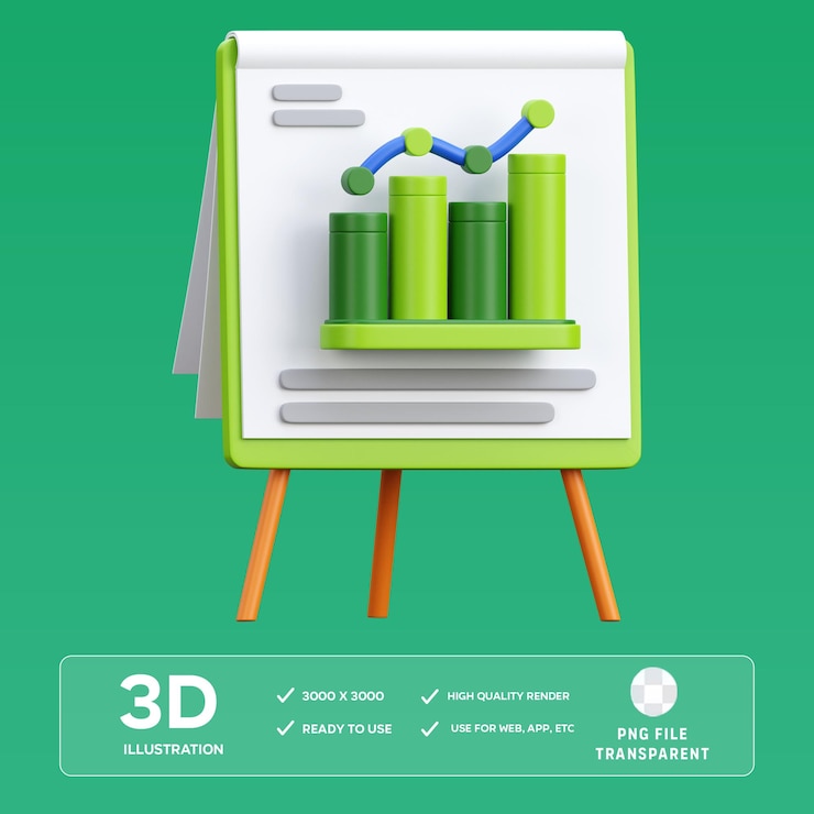 Análisis de PSD Presentación Ilustración en 3D
