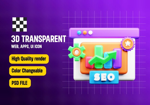 Análisis de SEO Icon 3D SEO y el icono 3D de la web