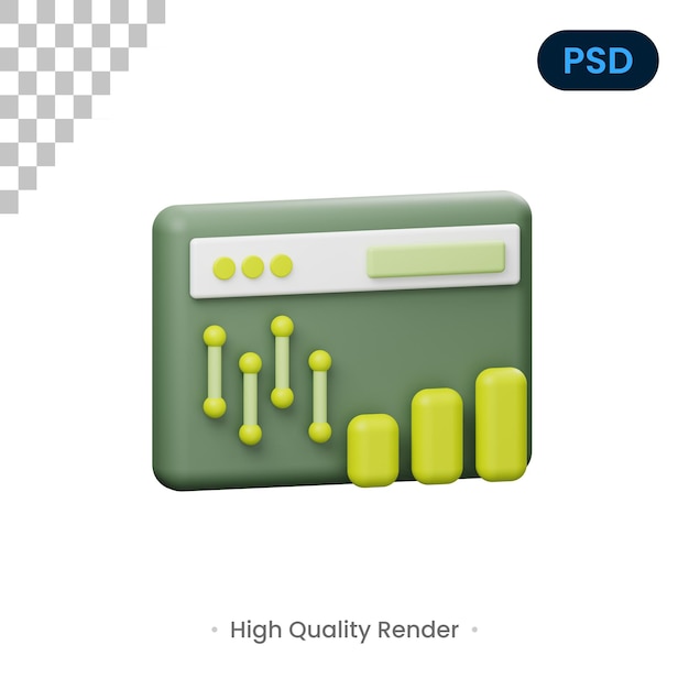 Analityc 3D Render Illustration Premium Psd