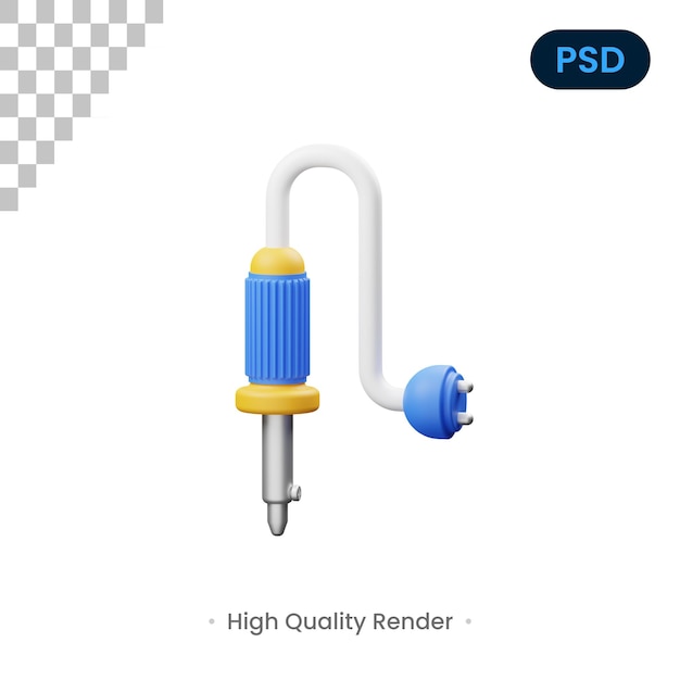 PSD analizador 3d render ilustración premium psd