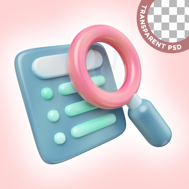 Analizar icono de ilustración 3D