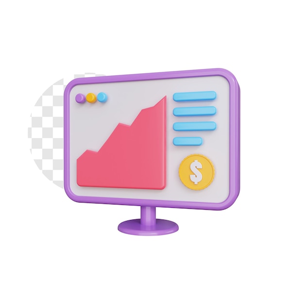 Analyse boursière 3D avec ordinateur de bureau