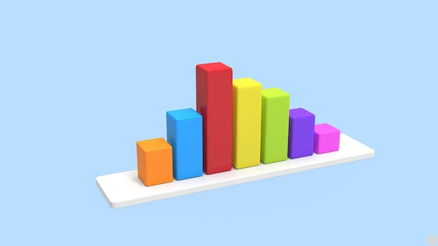 PSD analyse de données 3d barre finance la croissance diagramme de réussite d'entreprise illustration isolée