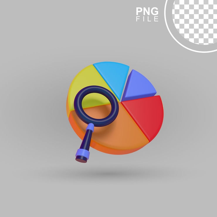 PSD analyse des données graphique en forme de pie 3d