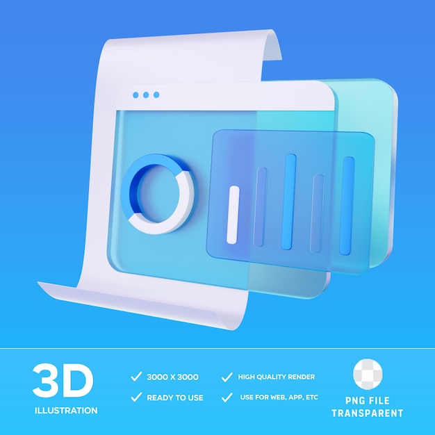 L'analyse des données PSD 3D illustration