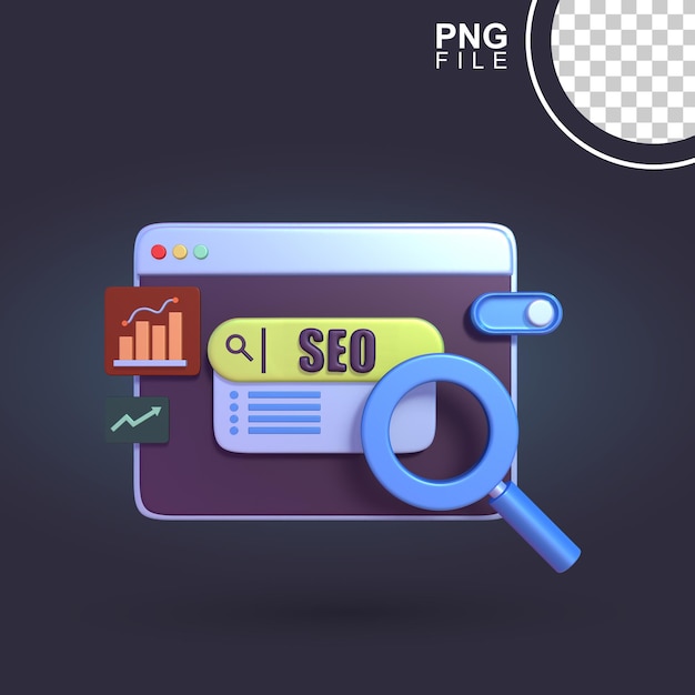 PSD analyse seo 3d pour site web