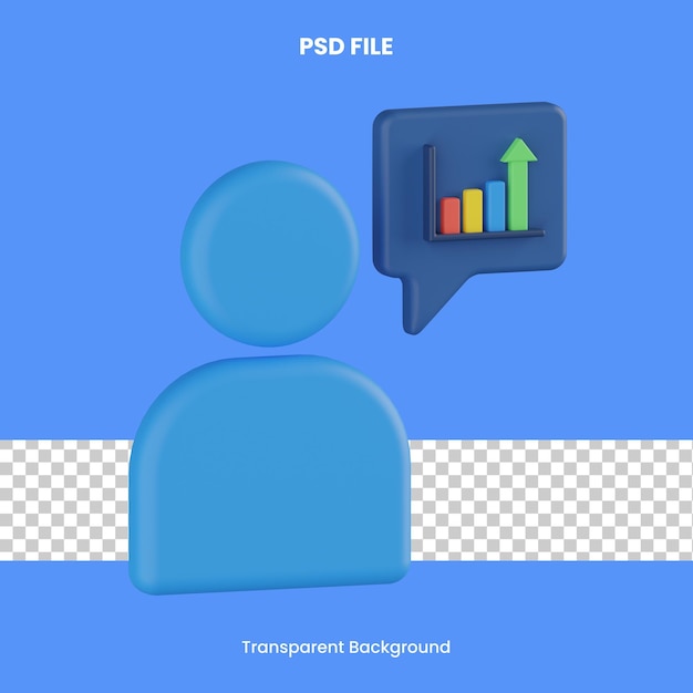 analyse de l'utilisateur rendu 3d icône illustration analytique