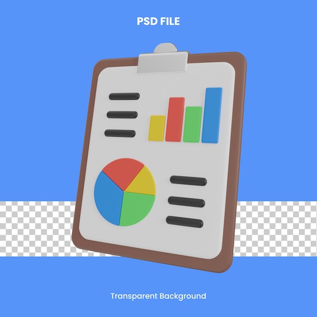 Analysebericht 3d-rendering-symbolillustration psd-analytik