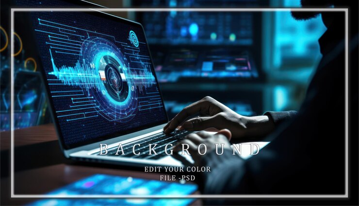 PSD un analyste de cybersécurité sur un ordinateur portable