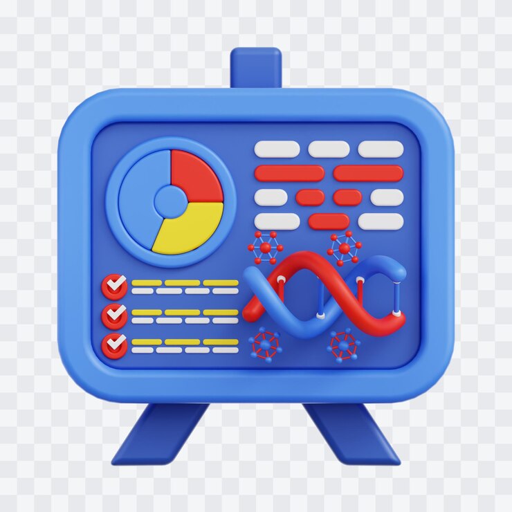 PSD analytics 3d illustration
