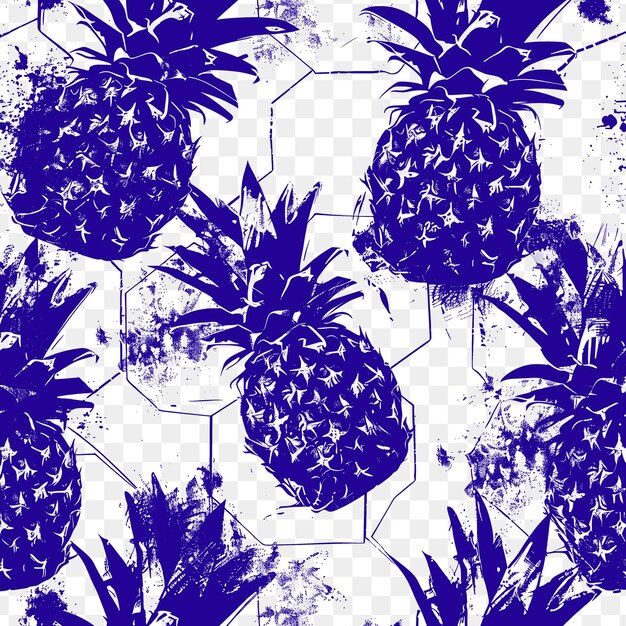 PSD un ananas bleu et violet avec une étoile dessus