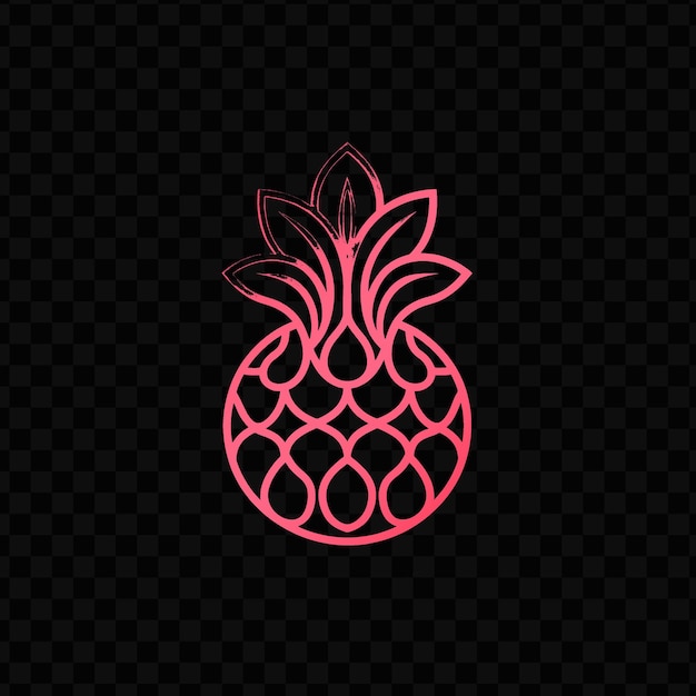 PSD un ananas avec une flamme rose sur un fond sombre