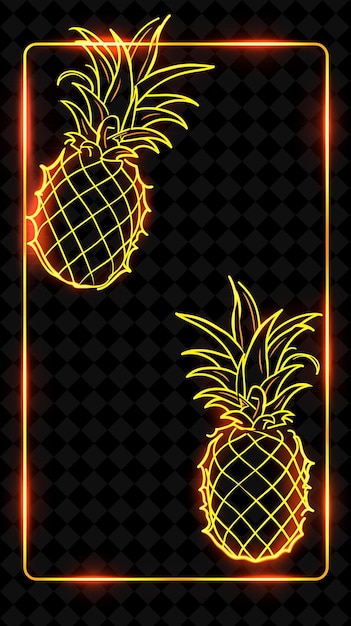 PSD des ananas sur un fond noir