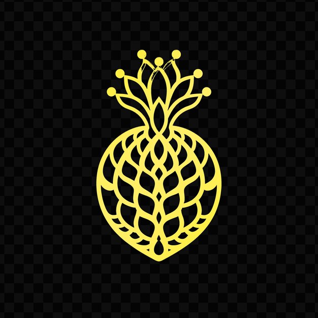 PSD un ananas jaune sur un fond noir