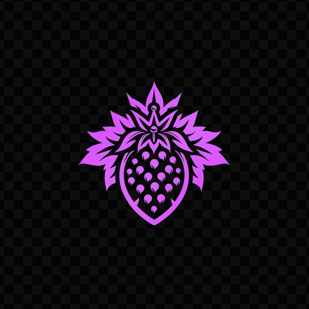 PSD un ananas rose avec une fleur rose sur un fond noir