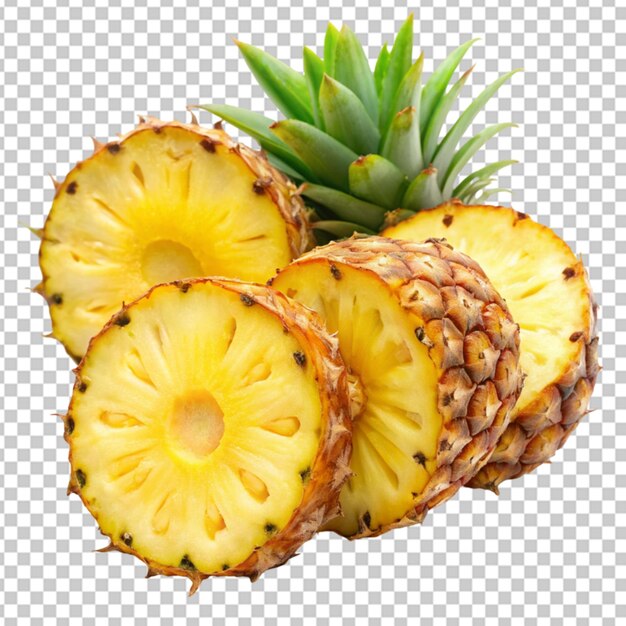 PSD ananas-schnitte mit durchsichtigem hintergrund