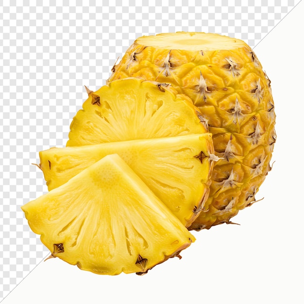 Ananasfrüchte in realistischen Schnitten