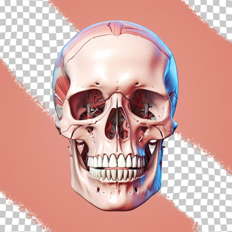 PSD anatomía de la cabeza ilustrada con precisión médica