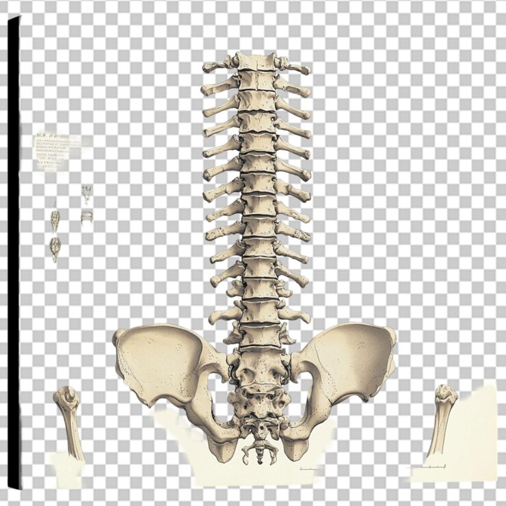 PSD anatomía de la columna vertebral humana