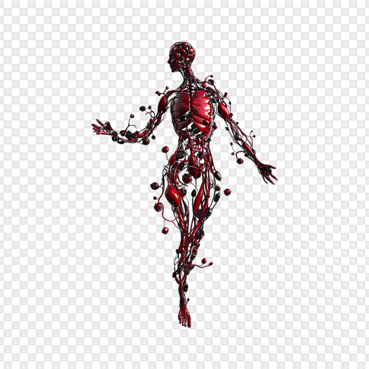 PSD anatomia del sistema circolatorio umano isolata su uno sfondo trasparente