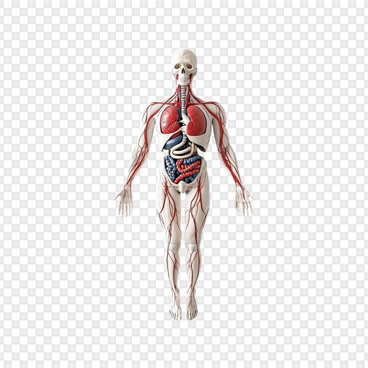 PSD anatomia do sistema circulatório humano isolada em um fundo transparente
