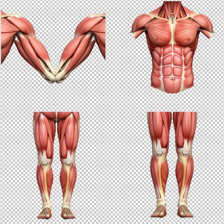 PSD anatomia do sistema muscular masculino