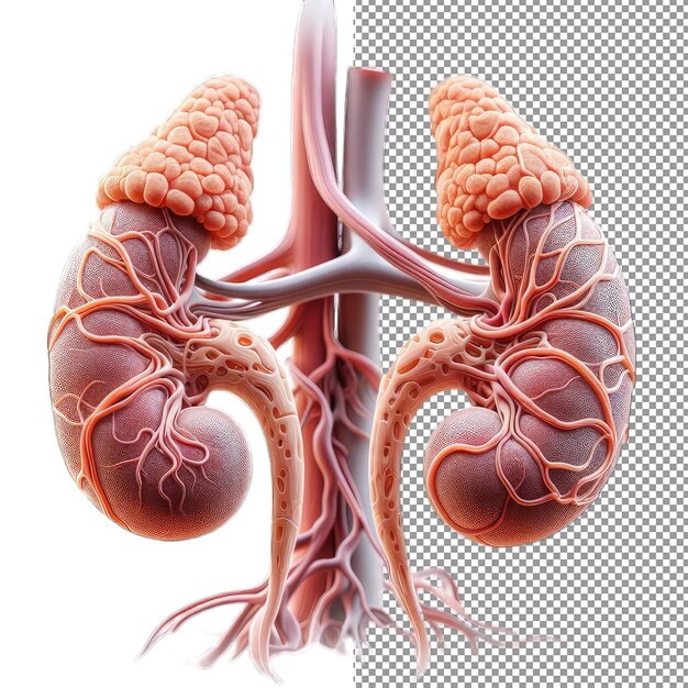 PSD anatomía insight órgano humano 3d aislado sobre fondo png