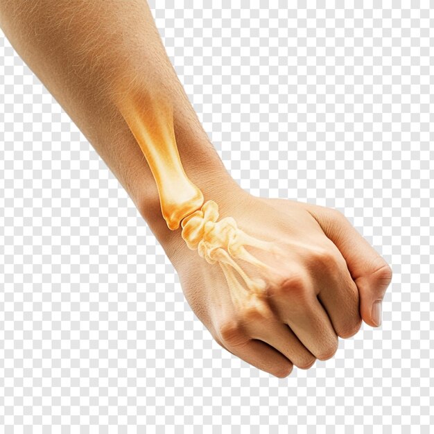Anatomía de la mano humana Röntgen detallado como imagen de la muñeca y los huesos de la mano