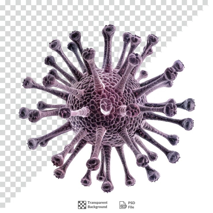 PSD anatomía del virus fondo transparente