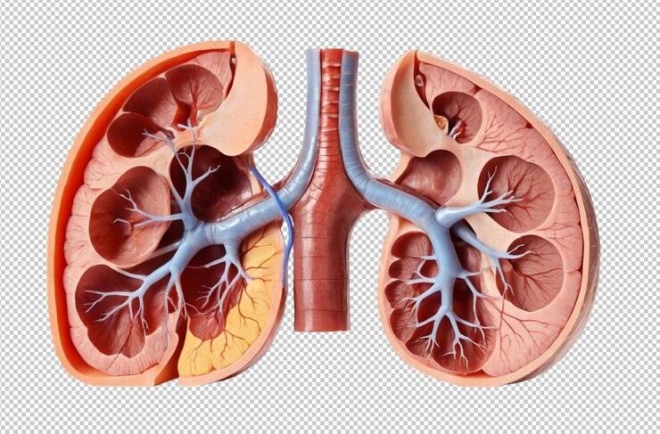 PSD anatomical model of human kidney details