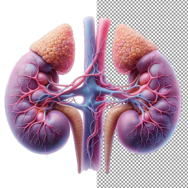 PSD anatomie-einblick isoliertes 3d-menschliches organ auf png-hintergrund