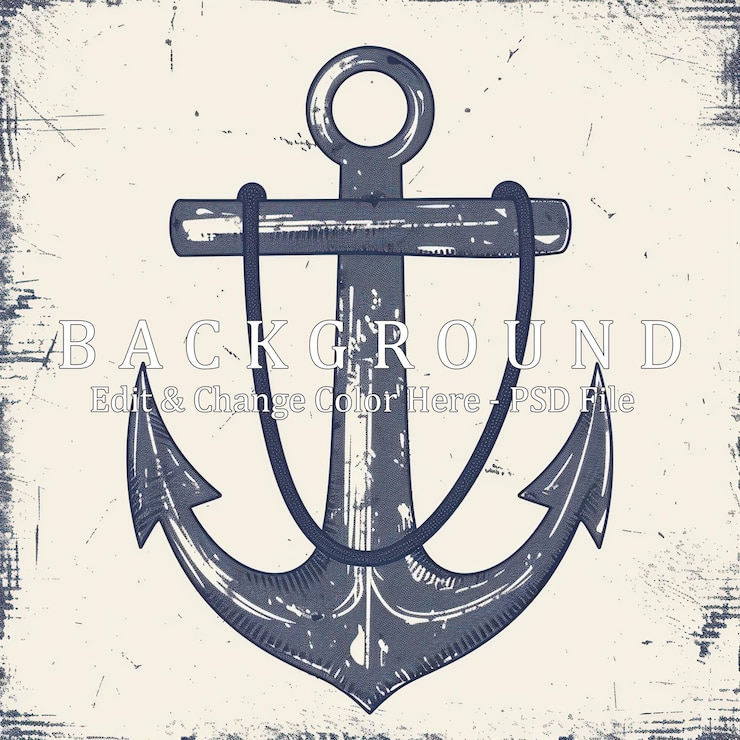 PSD anchor rustico disegnato a mano vintage retro