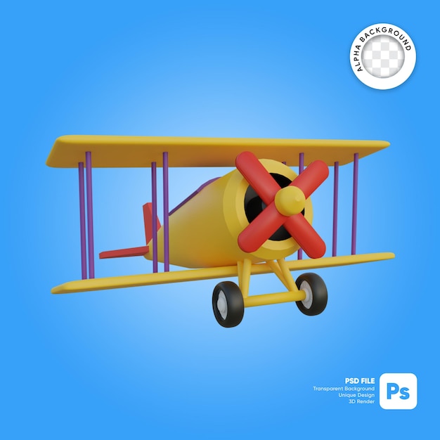 Ancien Avion Classique En Vol Objet 3d