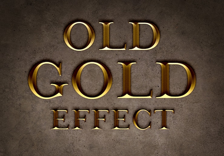 PSD ancien modèle d'effet de texte d'or