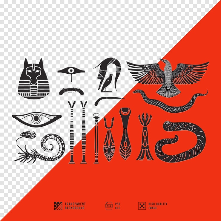 PSD l'ancien symbole égyptien noir image sans fond hd qualité