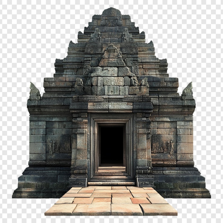 PSD l'ancien temple de pierre, une merveille architecturale de l'asie du sud-est