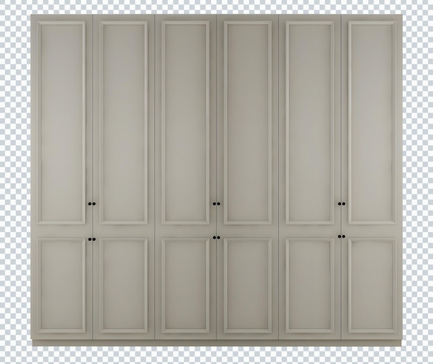 PSD ancienne armoire 6 portes en bois transparent.