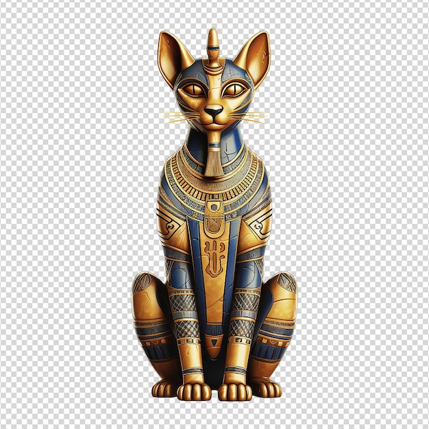 PSD l'ancienne déesse égyptienne bastet isolée sur un fond transparent png